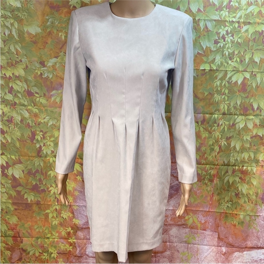 Positive Attitude Vintage Ultrasuede Long Sleeve Dress